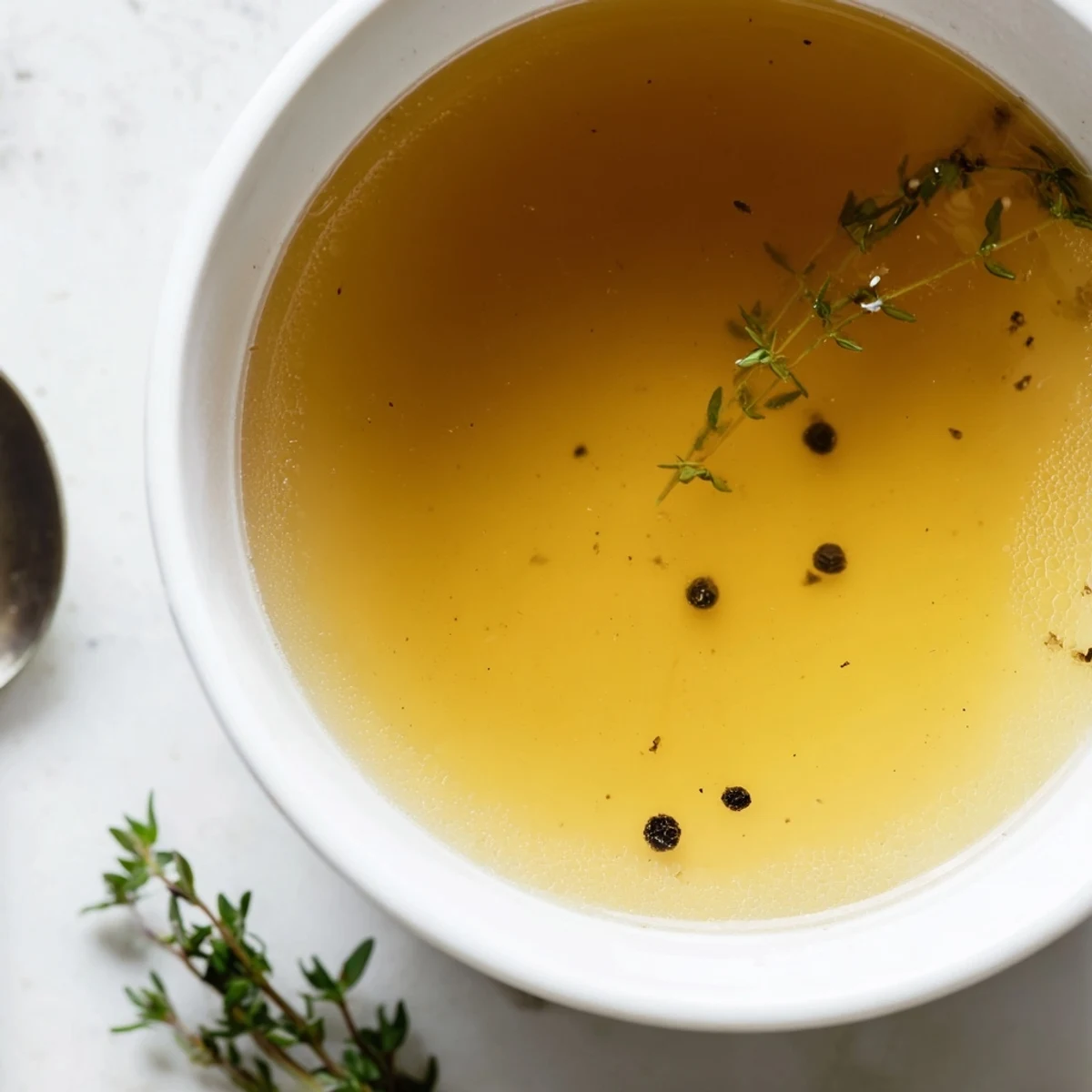 Homemade vegetable broth simmering in a stockpot, filled with flavorful vegetable scraps for a hearty base.