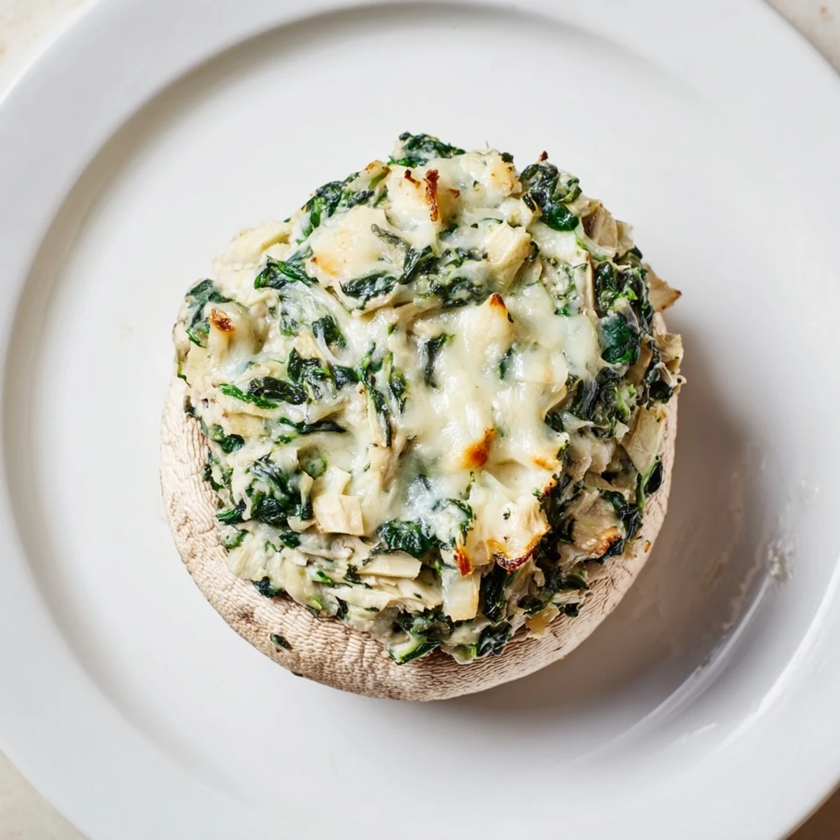 Cheesy Spinach Artichoke Mushrooms