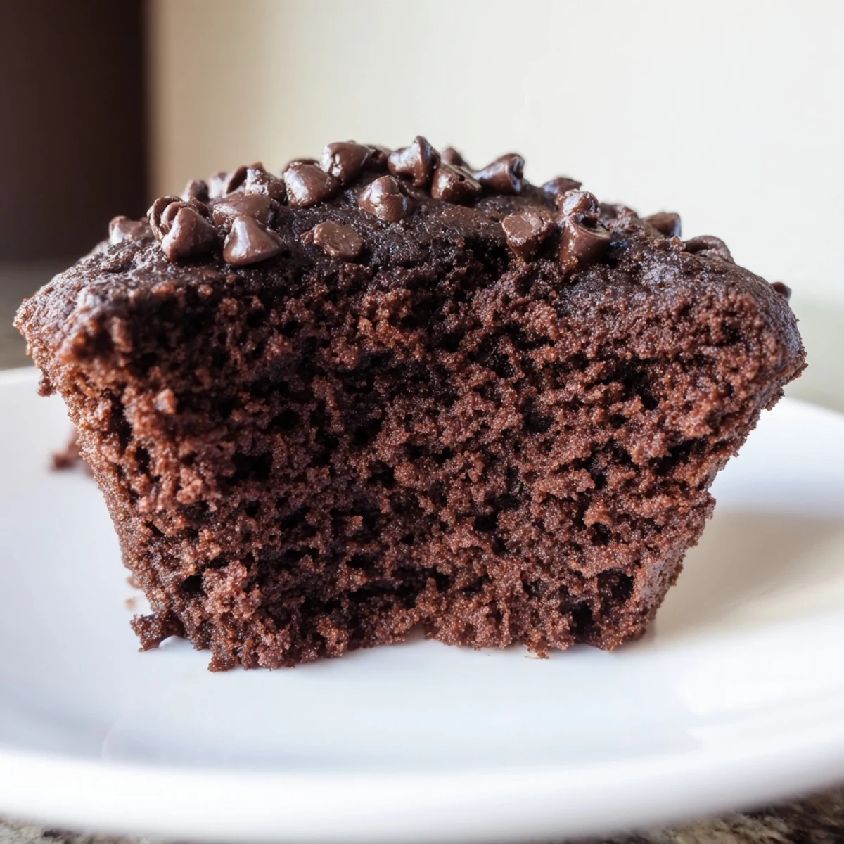 A stack of moist Chocolate Muffin tops, showcasing rich cocoa texture and a tender center.