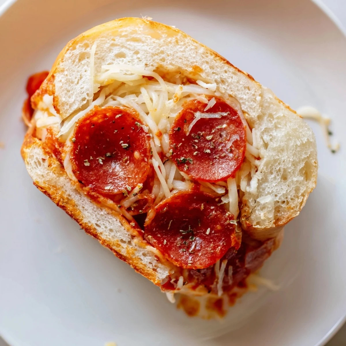 Freshly baked pizza rolls filled with savory beef pepperoni and gooey cheese, arranged on a rustic tray.  