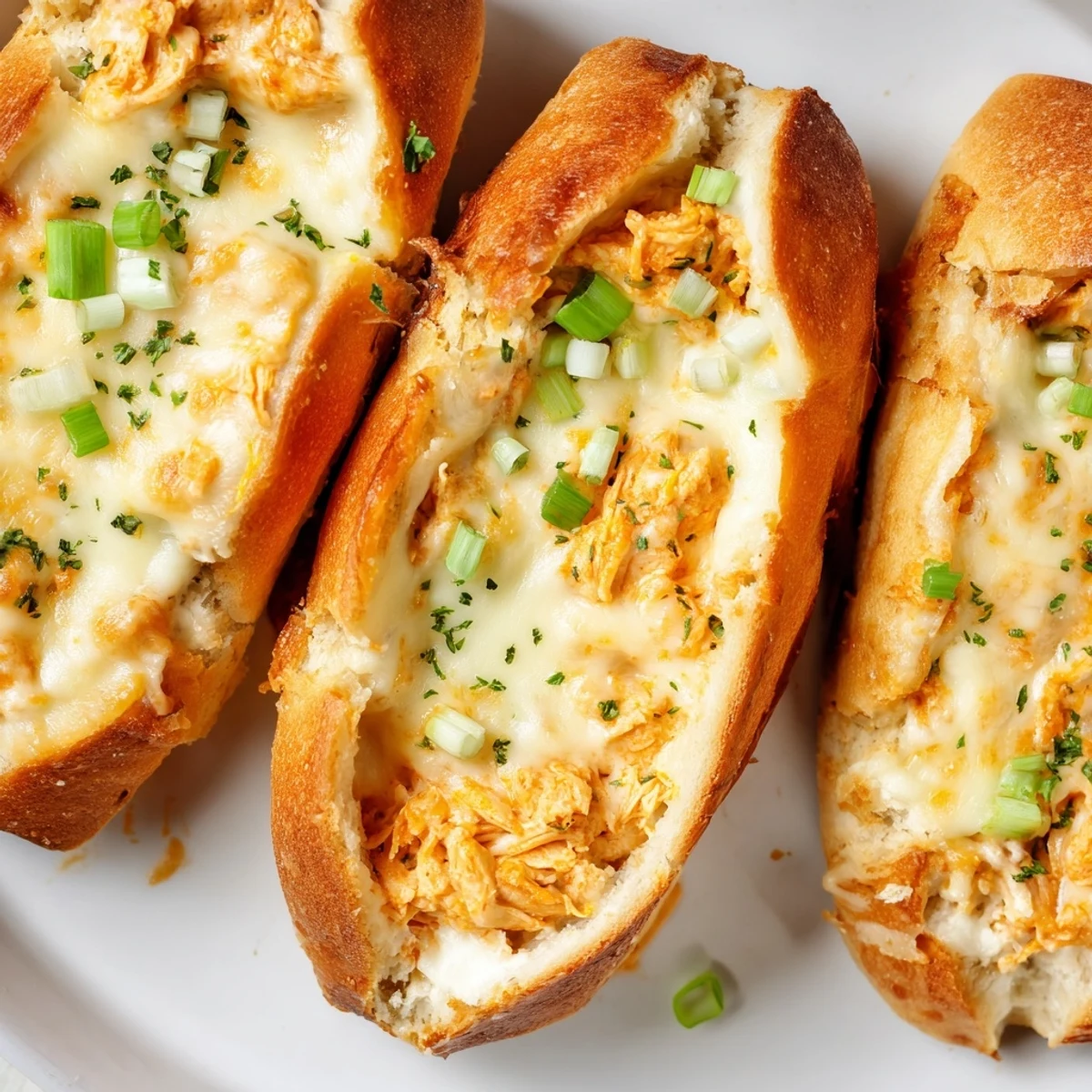 Freshly baked Cheesy Buffalo Chicken Stuffed French Bread emerges from the oven with melted cheddar and mozzarella, a spicy wing sauce aroma filling the kitchen.