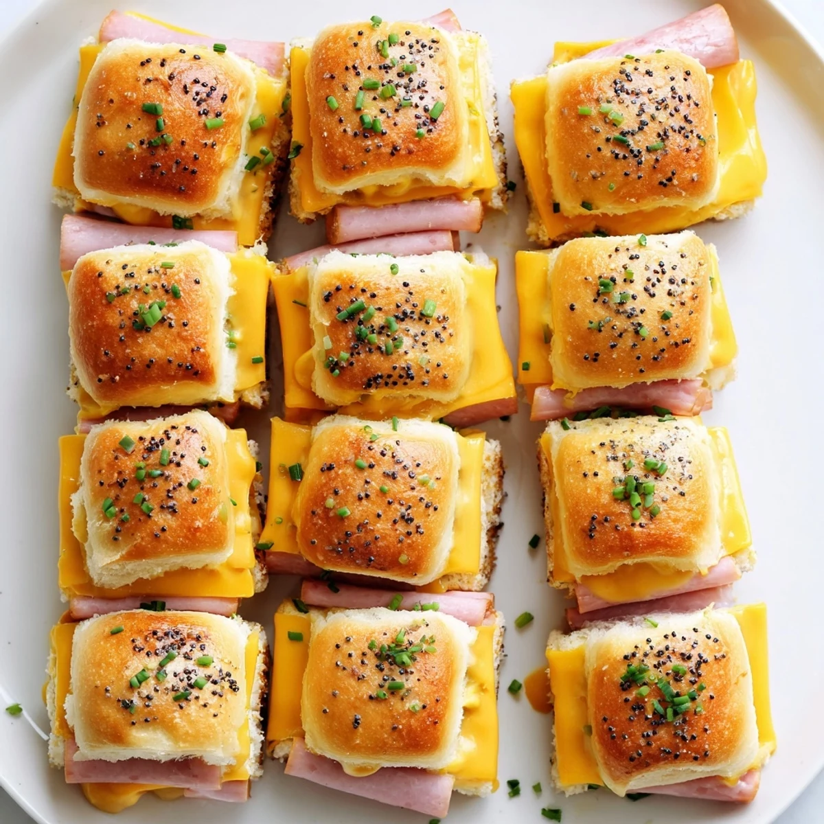 Buttery grilled mini Hawaiian roll sliders stuffed with gooey cheese and honey mustard glaze