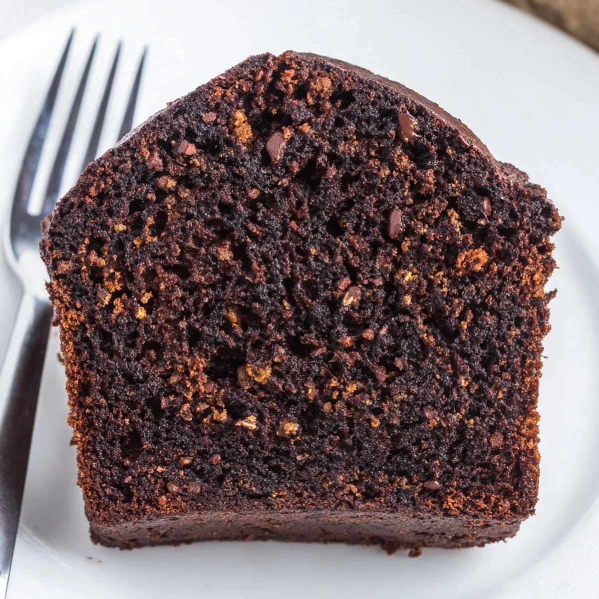 Freshly baked chocolate espresso banana bread cooling on wire rack with steam rising from the loaf