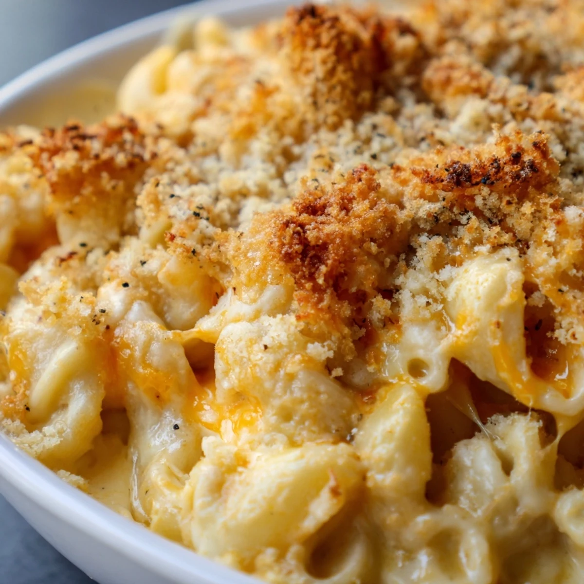 Creamy Three Cheese Baked Macaroni