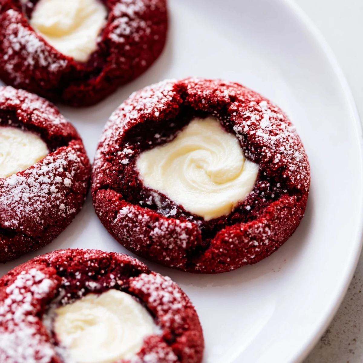 Red Velvet Thumbprint Cookies