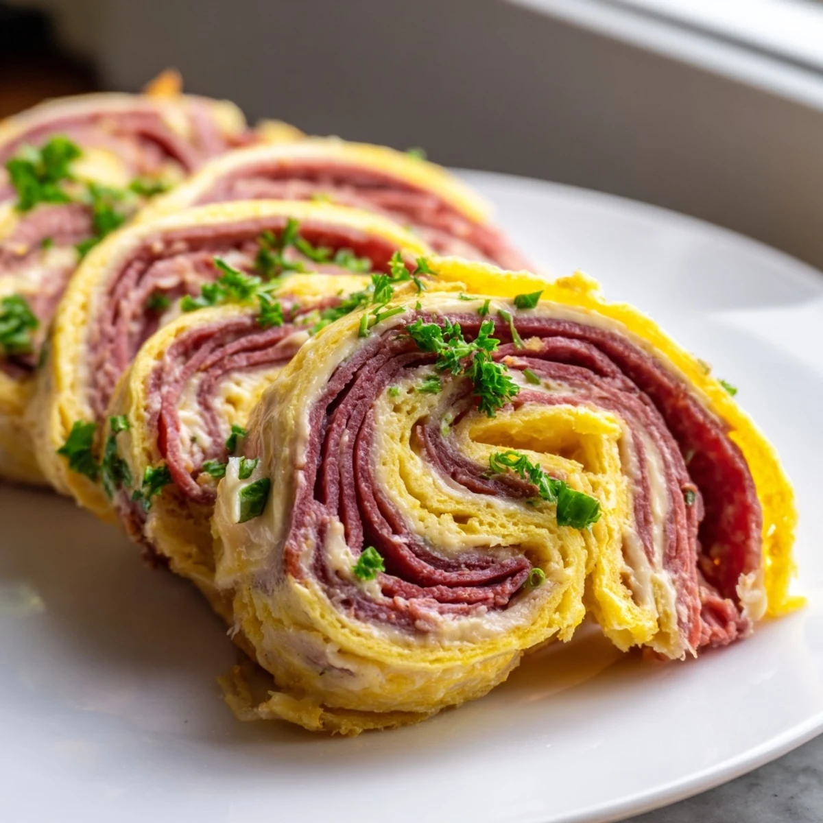 Low Carb Reuben Egg Roll Ups