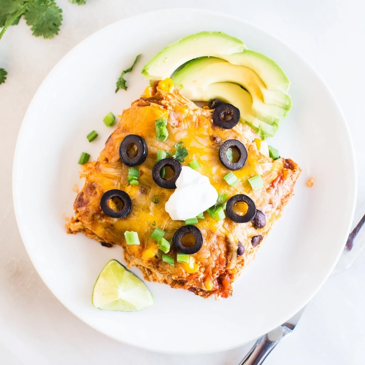 Cheesy Shredded Chicken Enchilada Bake