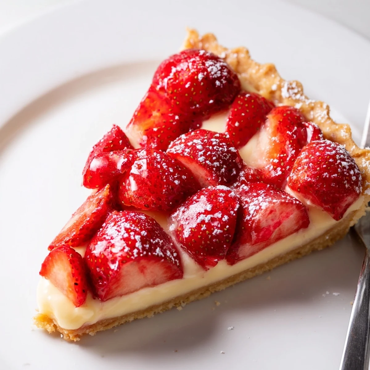 Tarte aux Fraises with glossy apricot glaze, buttery crust, and ripe strawberries