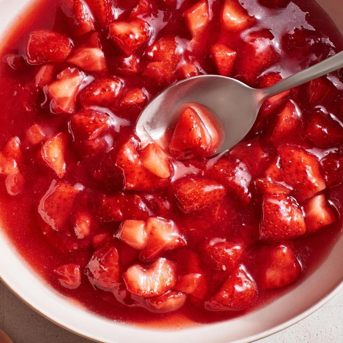 Strawberry Cake Filling Recipe simmered with lemon, tasting bright and slightly syrupy.