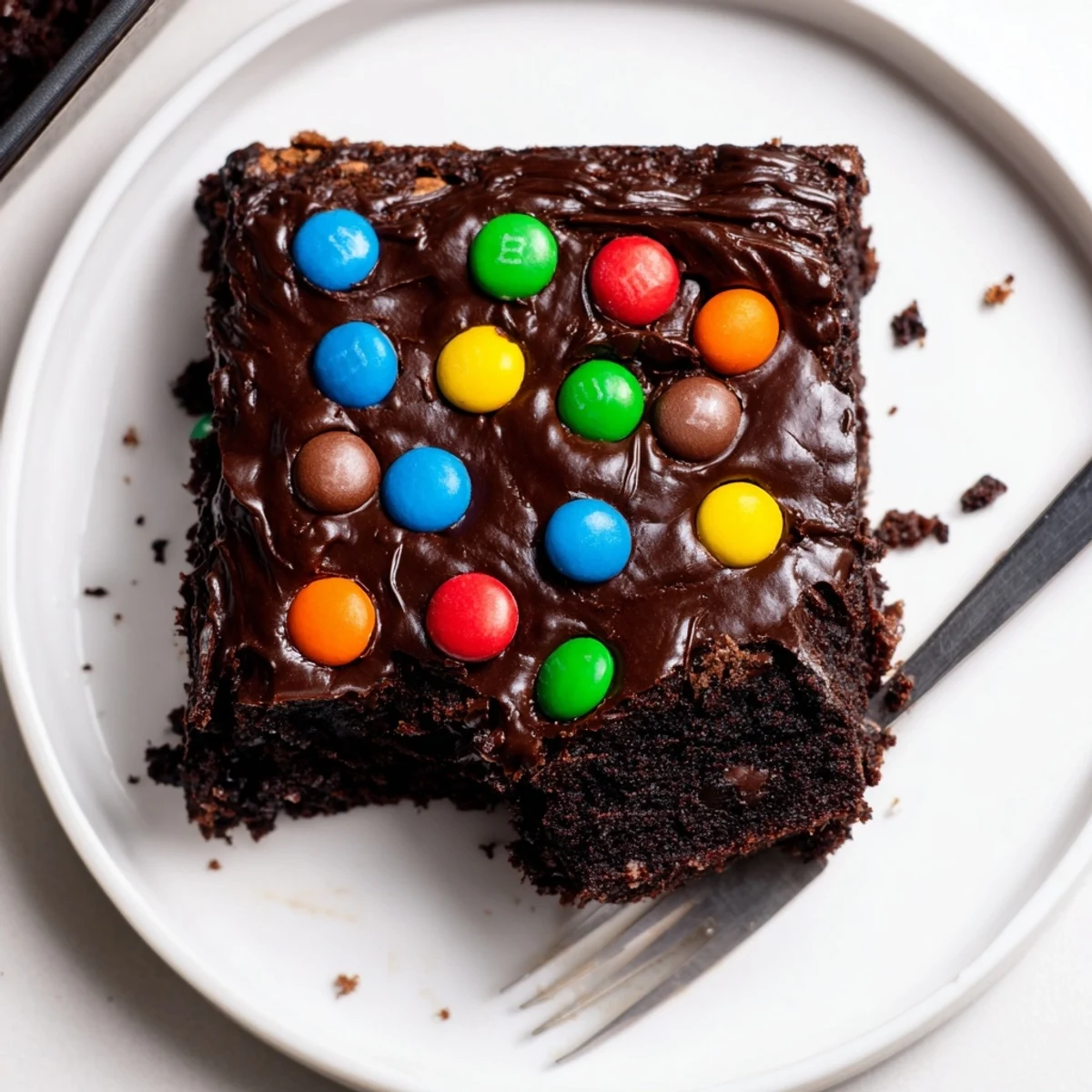 Gourmet Cosmic Brownies Bars with glossy ganache and crunchy rainbow candy topping