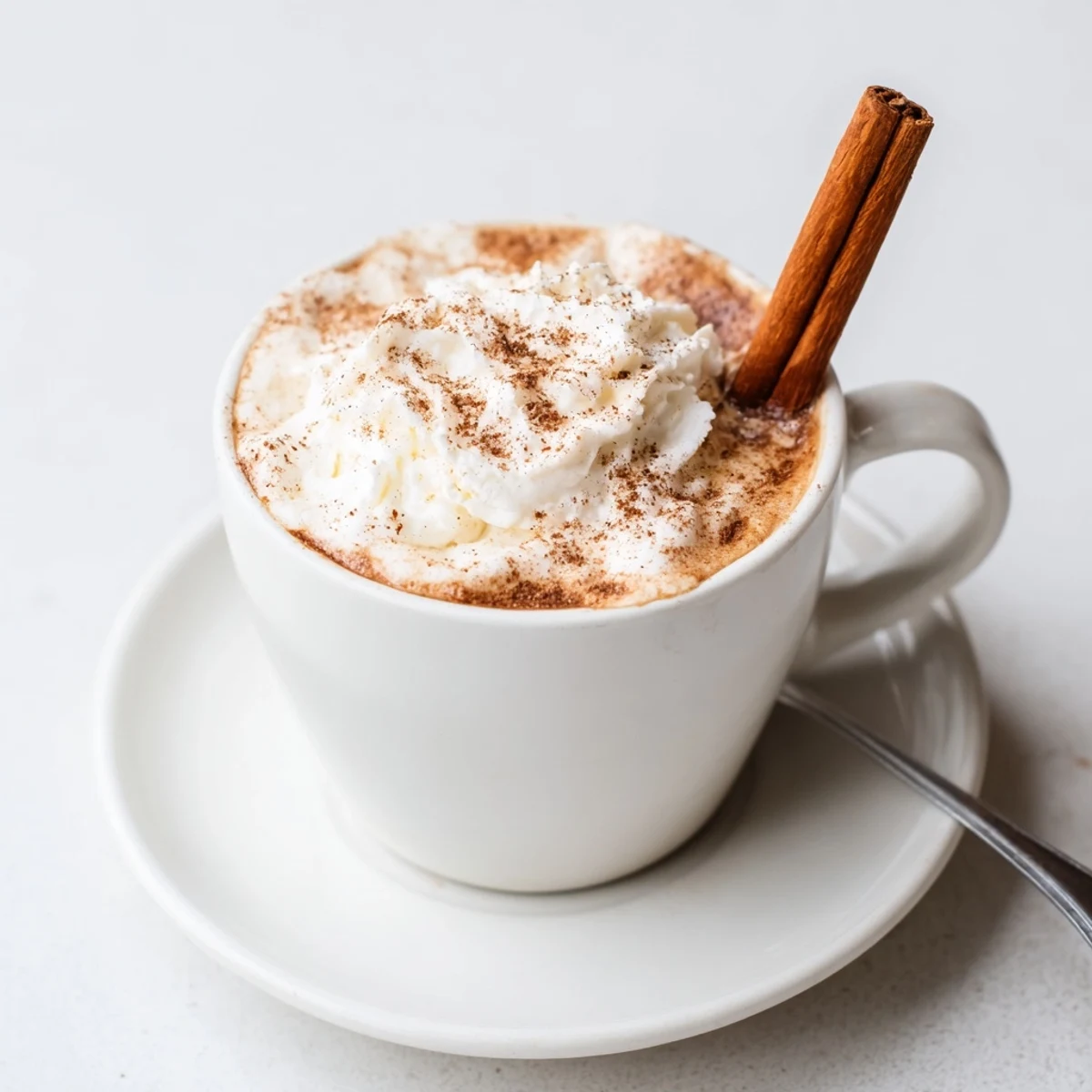 Barista-style Cozy Winter Lattes poured over espresso, warm spices and froth