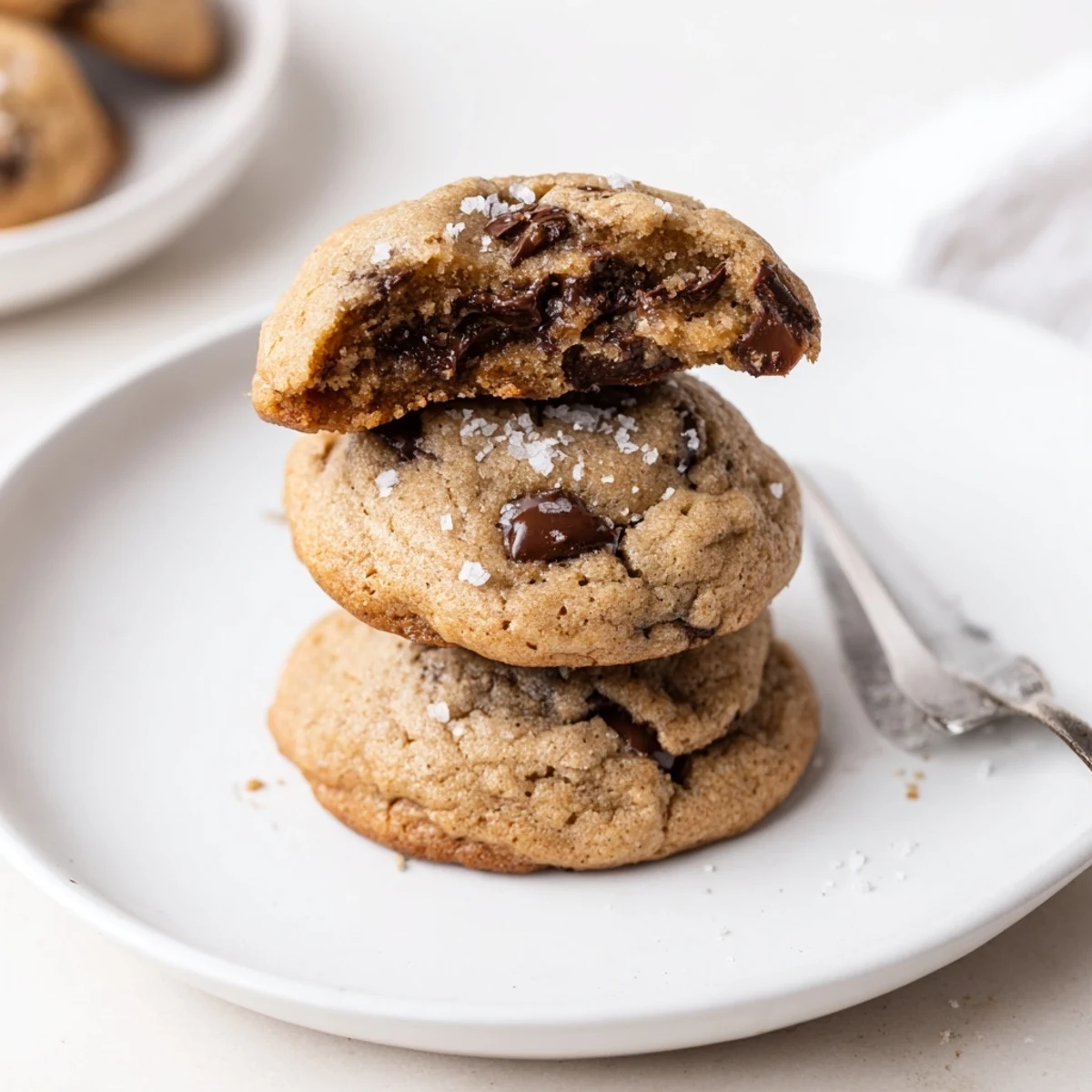 Brown Butter Chocolate Chip Cookies Recipe on parchment, golden edges, chewy centers.
